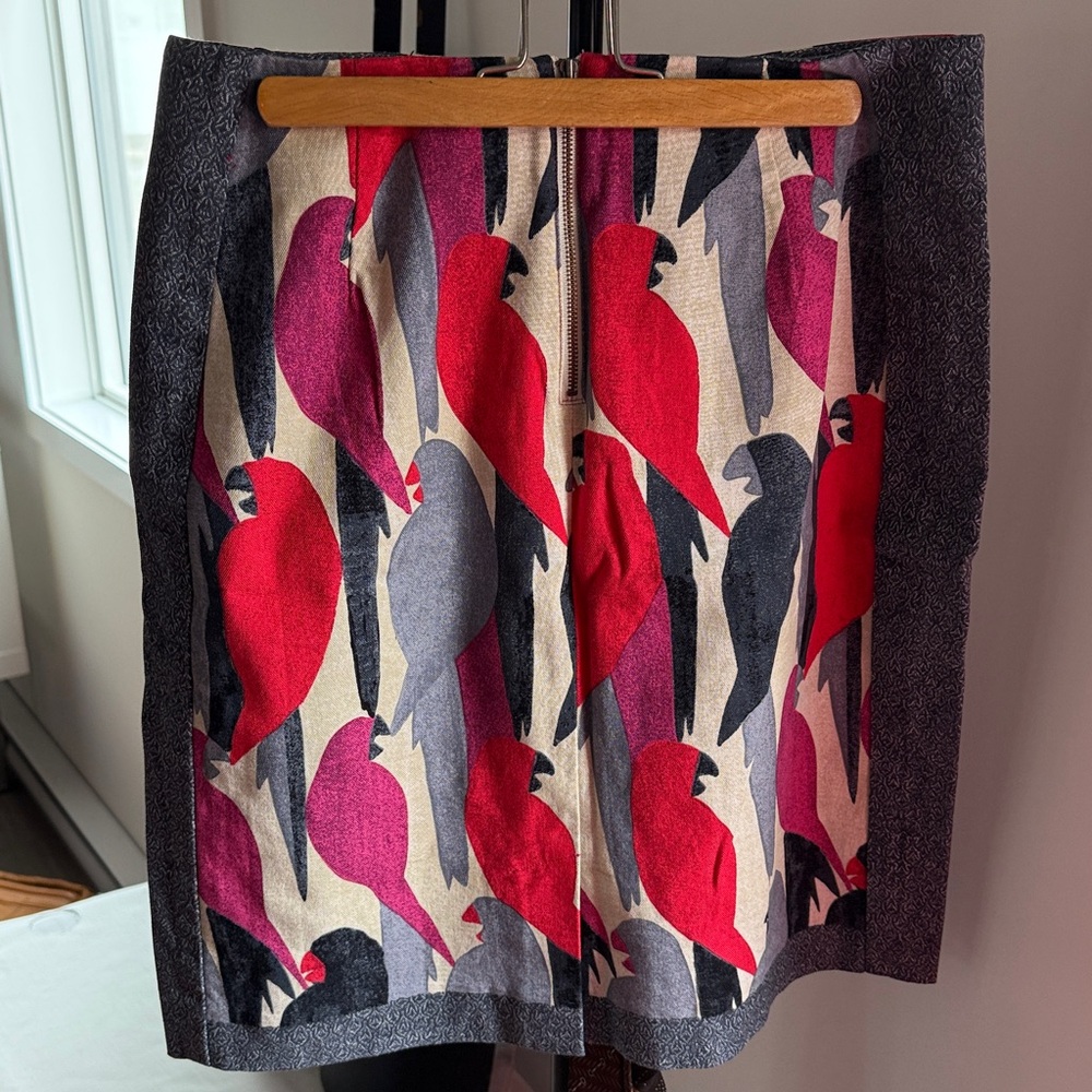 NIC+ZOE Gray and Pink Patterned Skirt